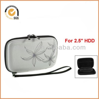 Protectron T5 2.5" Inch Portable Case For Hard Drive HDD. Protective Bag With Flower Texture. Blue By Chiqun