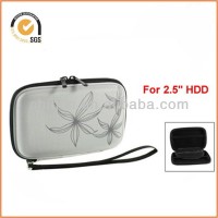 Protectron T5 2.5" Inch Portable Case For Hard Drive HDD. Protective Bag With Flower Texture. Blue By Chiqun