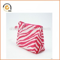 Waxed Canvas Cosmetic/Toiletry Zipper Pouch (Pink Zebra) By Chiqun Dongguan CQ-H01099