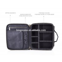 Portable Oxford Fabric Cosmetic Brush Bag Makeup Train Bag With EVA Partition