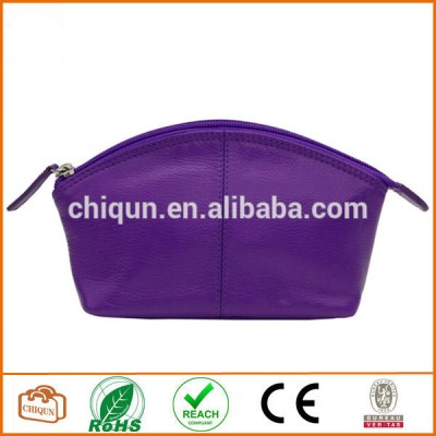 Leather Cosmetic Pouch Purple